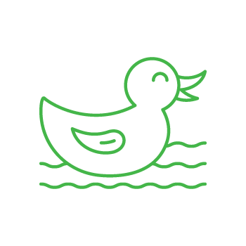 green icon - happy duck in water
